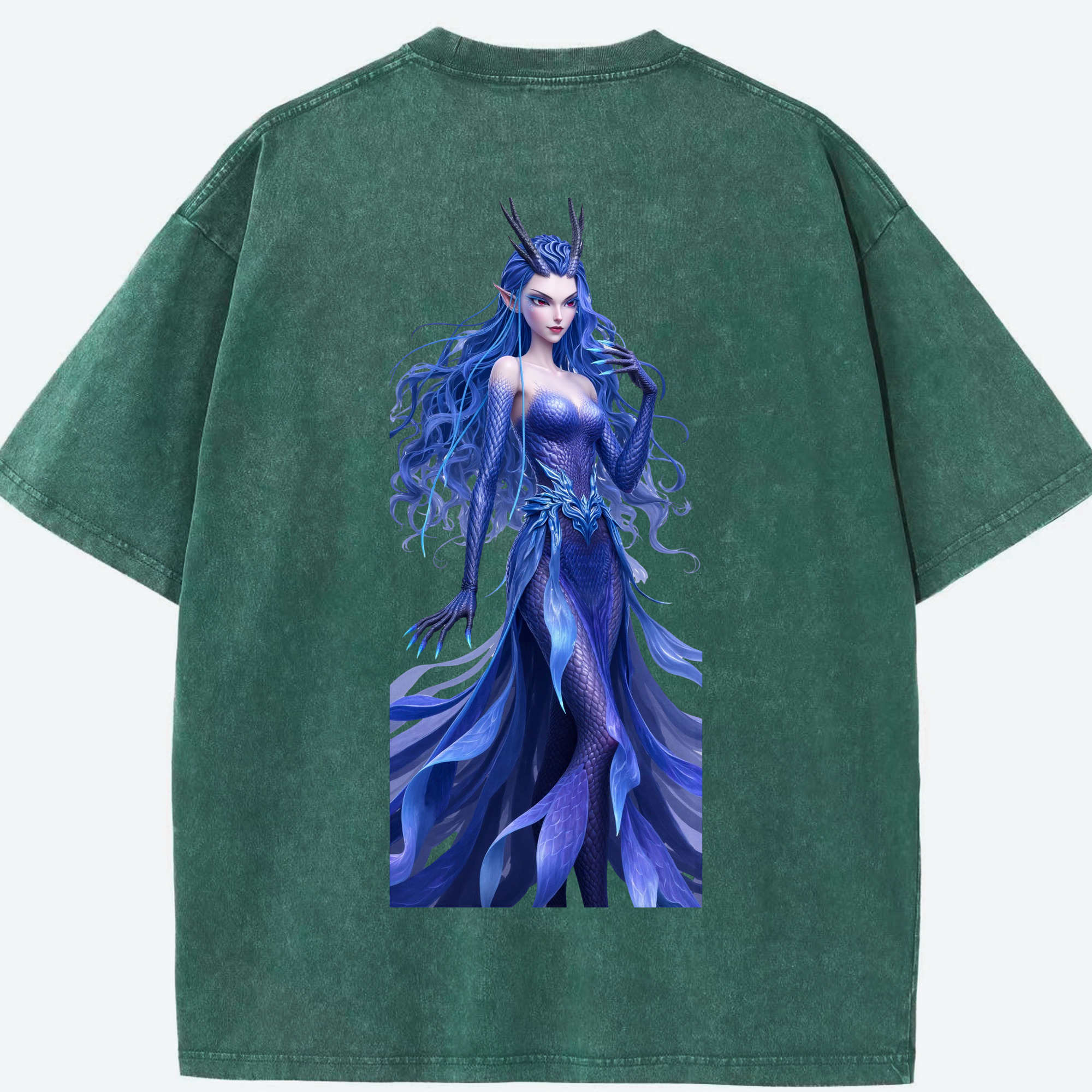（画像用） Ne Zha 2 ナタ 魔童の大暴れ 綿100% ヴィンテージ風 半袖Tシャツ（背面プリント）